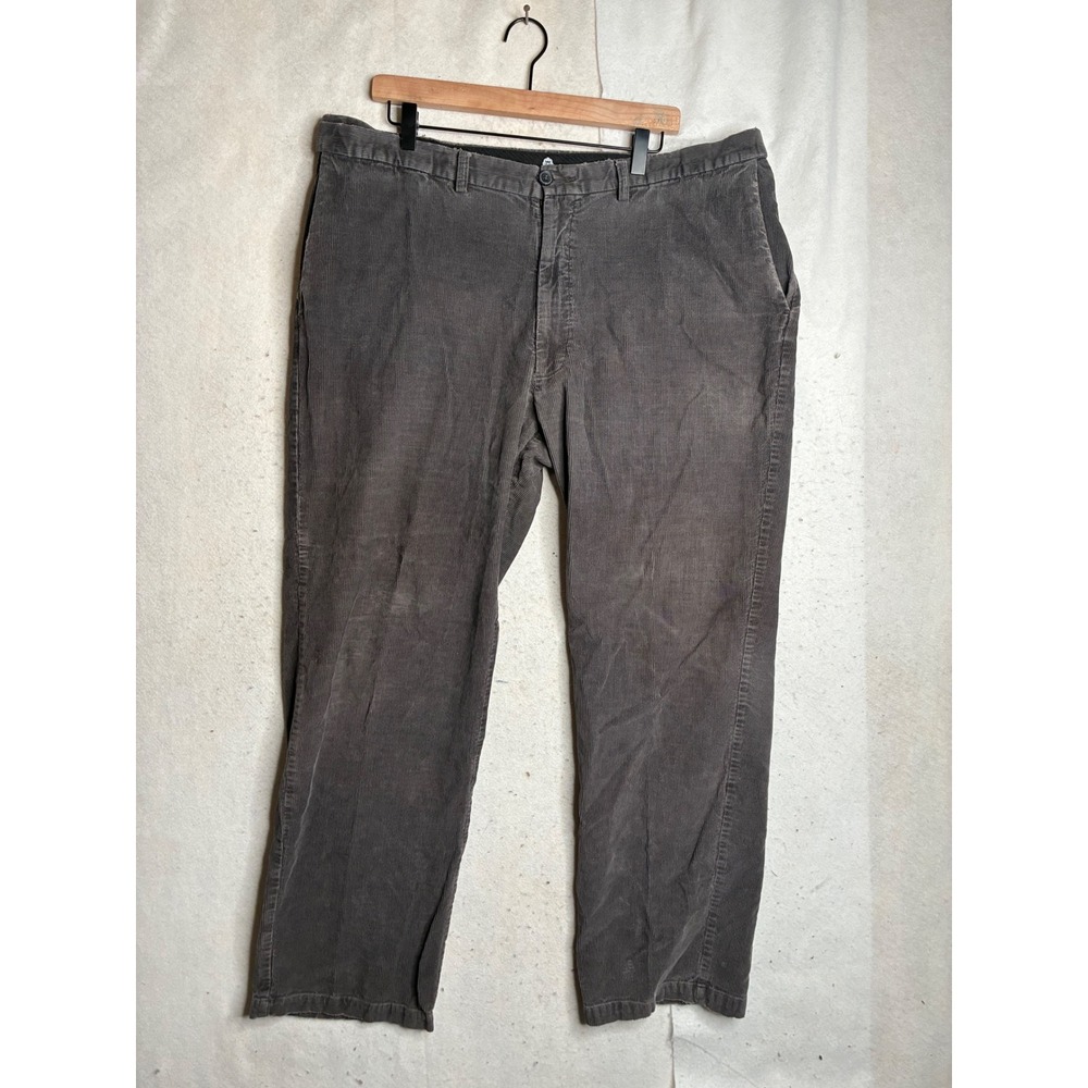 Haggar Clothing Co Mens Corduroy Pants Charcoal Gray Straight Leg 40x31